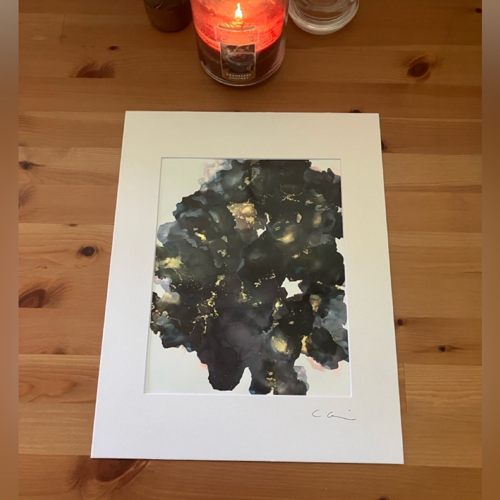 New Original Signed Artwork Alcohol Ink on Paper 126